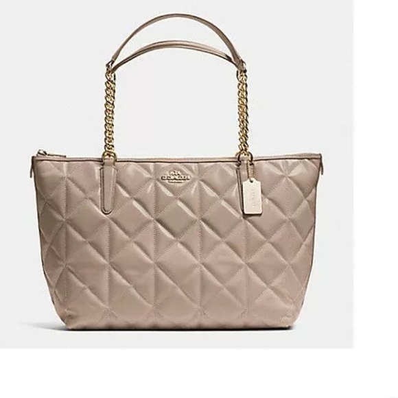 Coach Handbags - COACH F3D6661 Ava Chain Tote in Quilted Leather